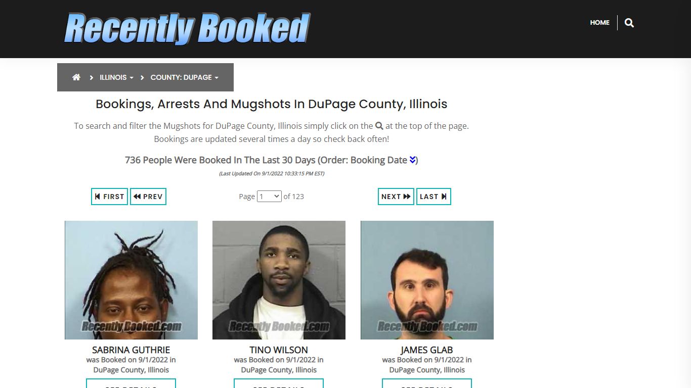 Recent bookings, Arrests, Mugshots in DuPage County, Illinois